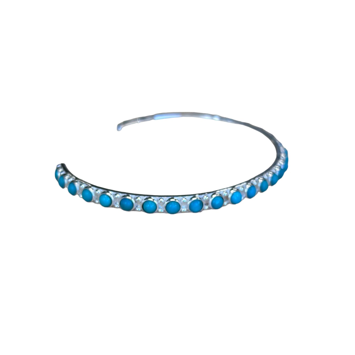 Sterling Silver 29-Stone Turquoise Row Cuff Bracelet