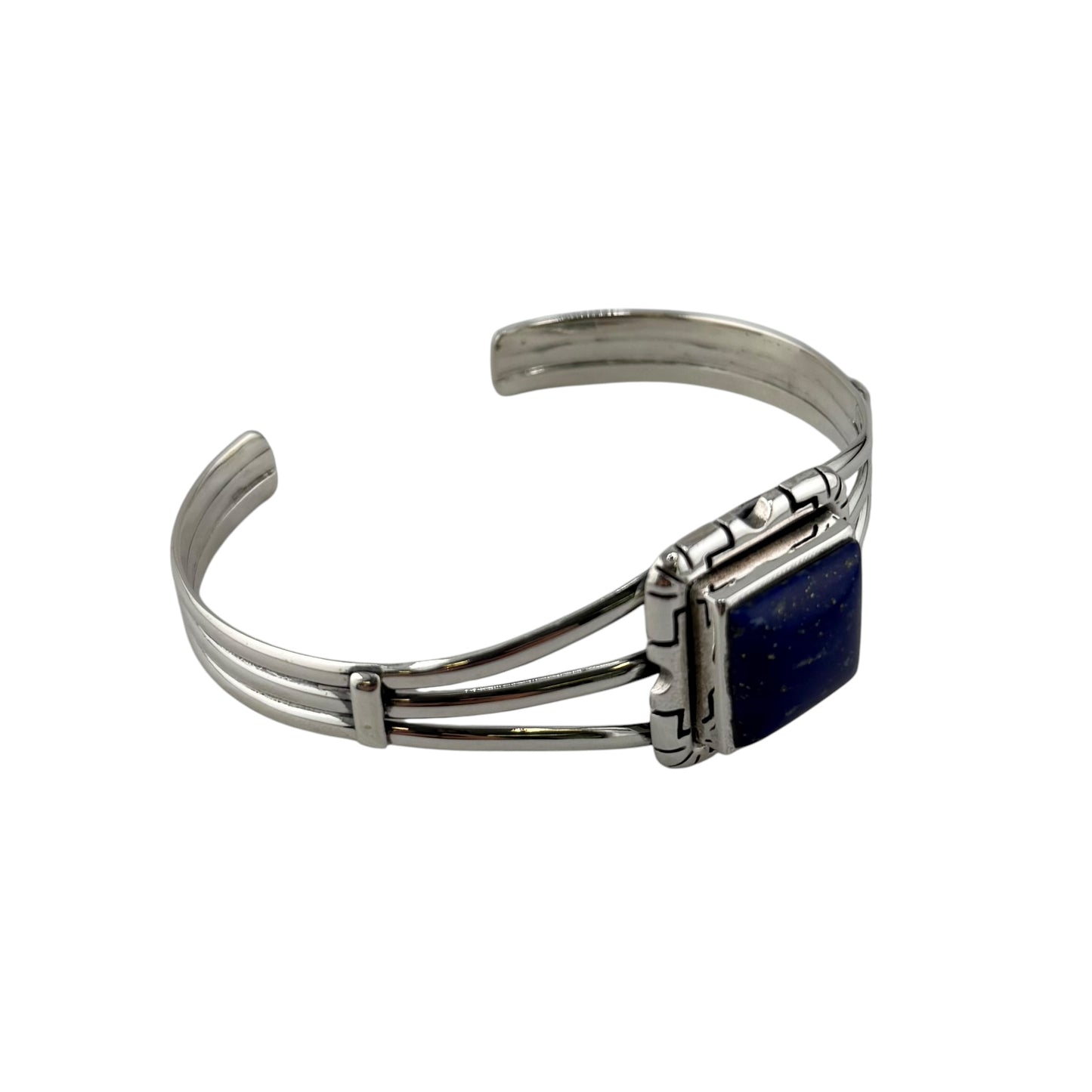 Lapis Row Cuff Bracelet Sterling Silver