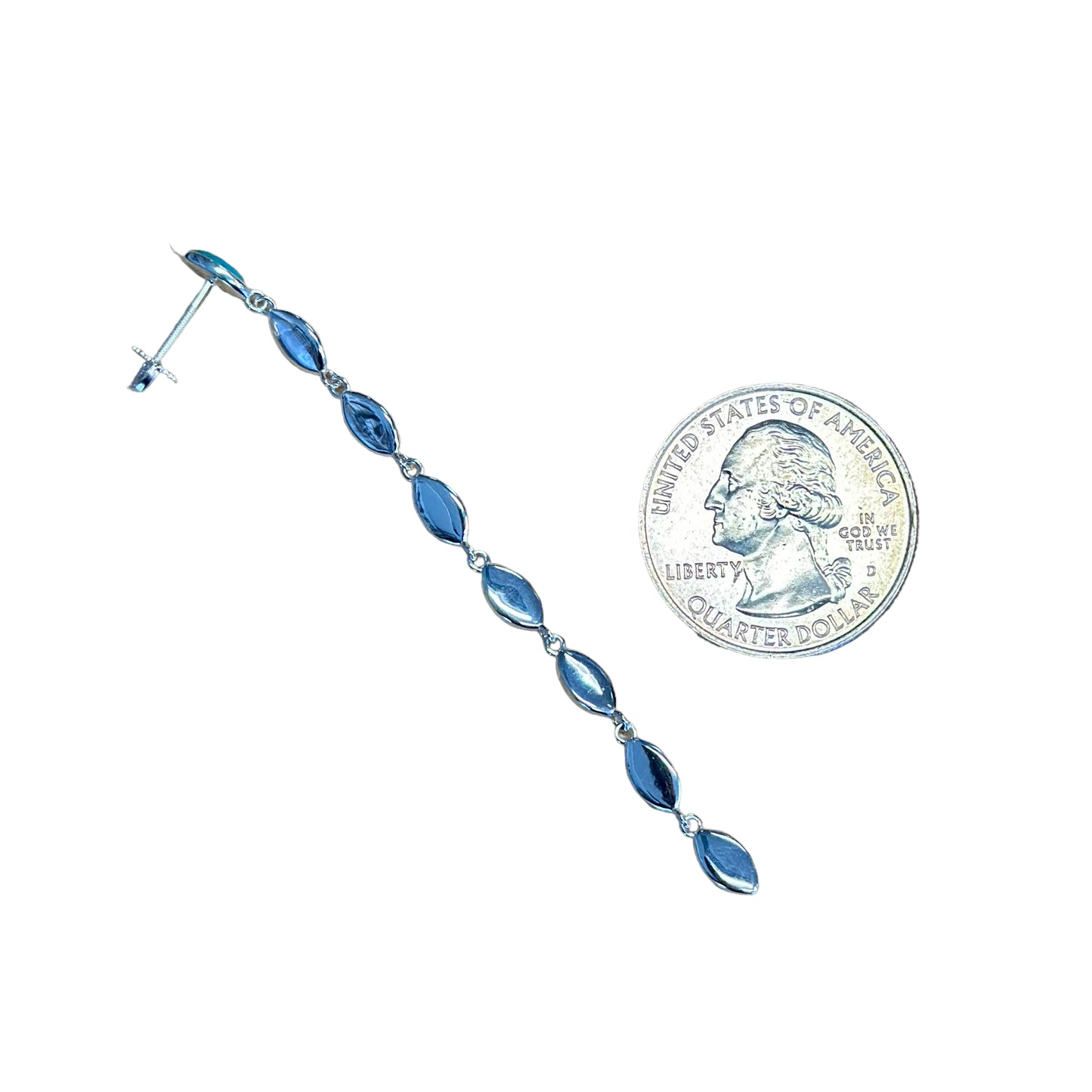 Sterling Silver Turquoise Row Post Earrings