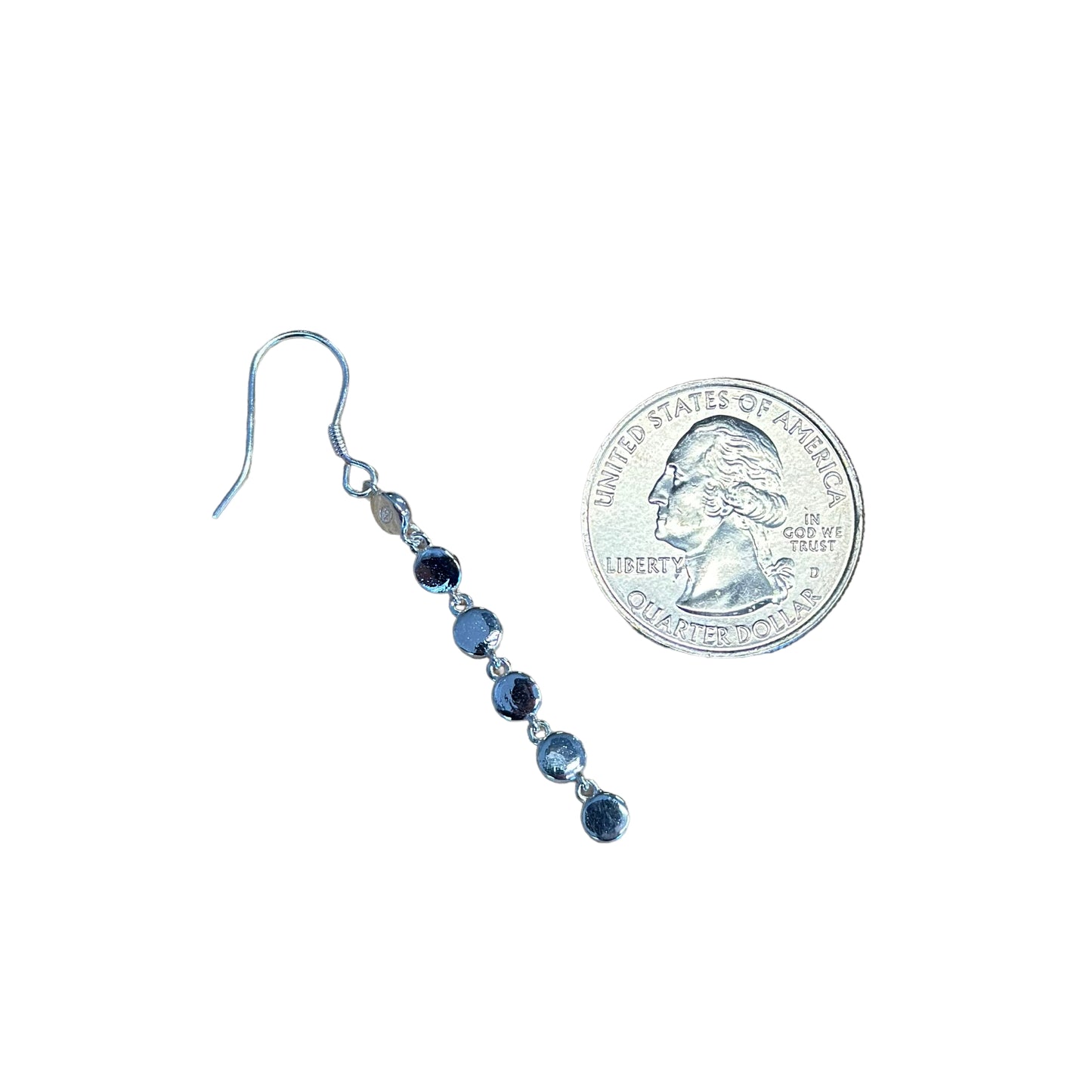 Sterling Silver Turquoise Row Dangle Earrings