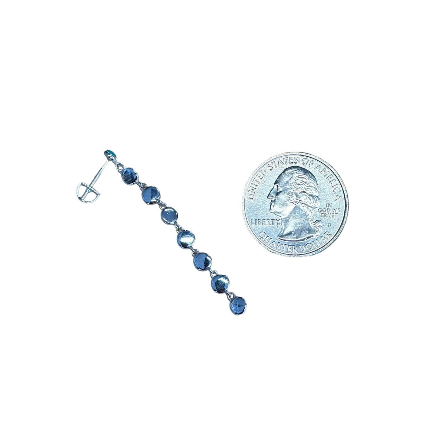 Sterling Silver Turquoise Row Post Earrings