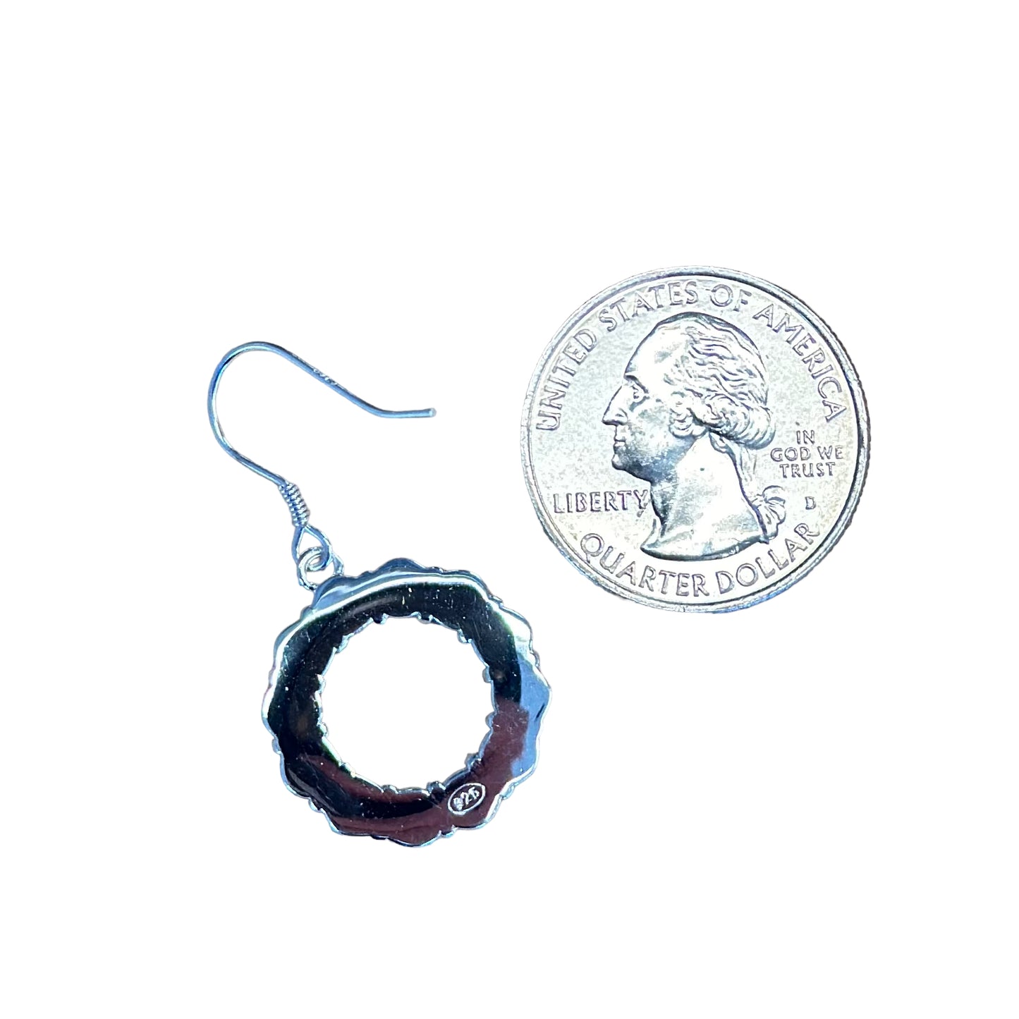 Sterling Silver Turquoise Round Dangle Earrings