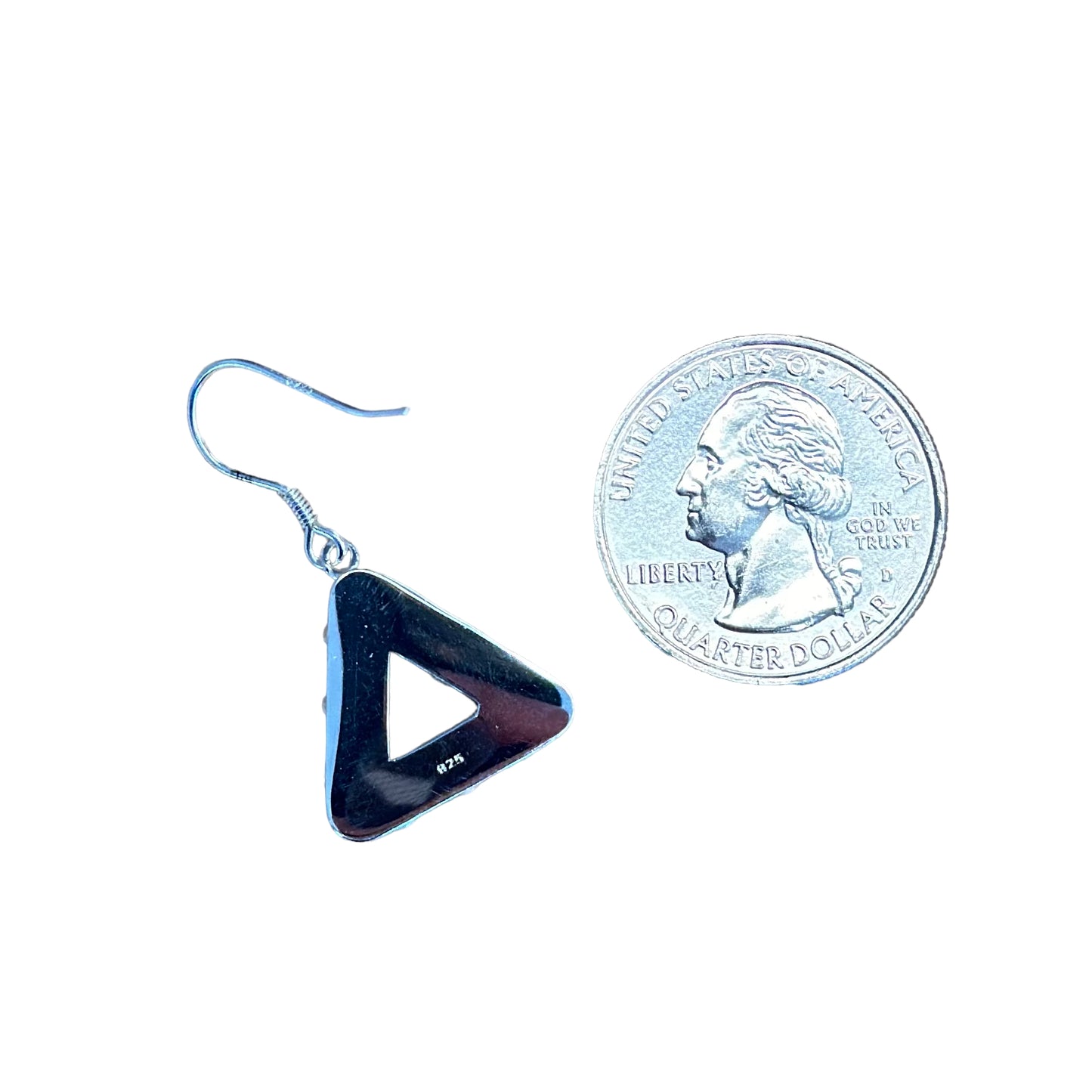 Sterling Silver Turquoise Triangle Dangle Earrings