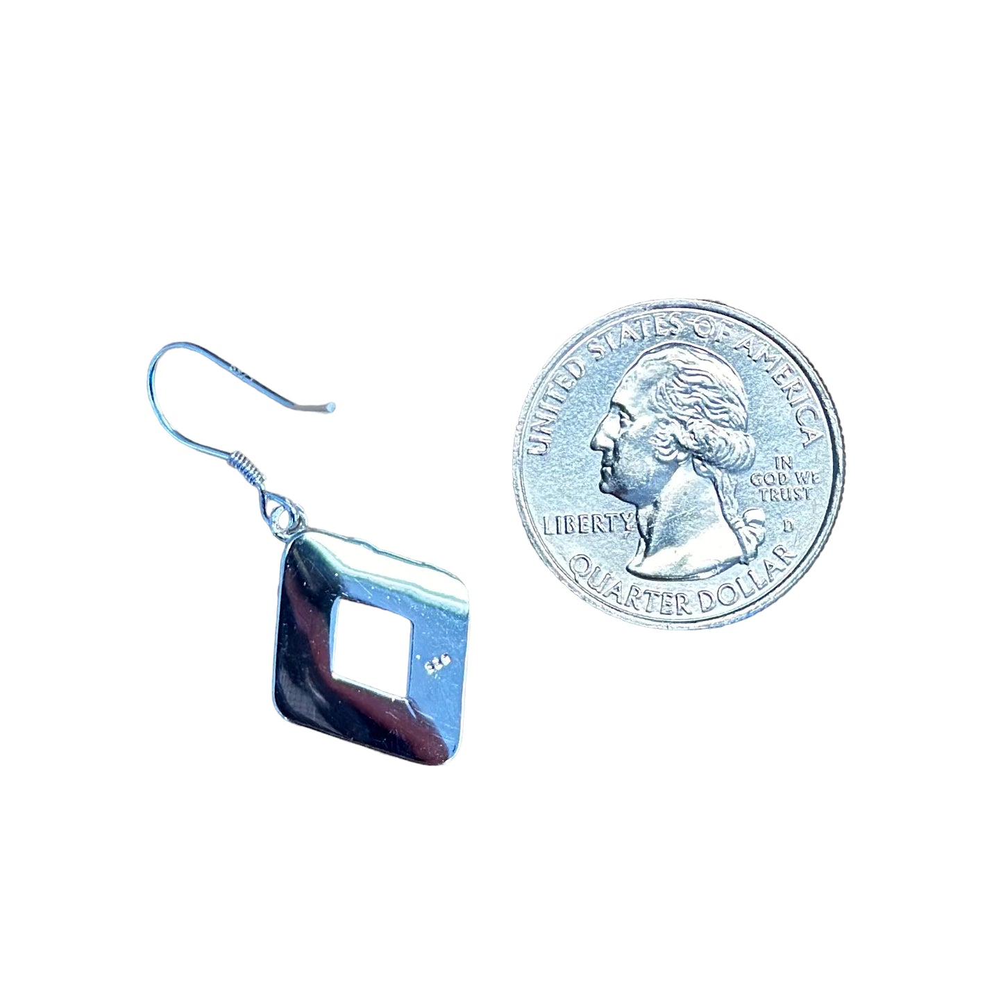 Sterling Silver Turquoise Diamond Dangle Earrings