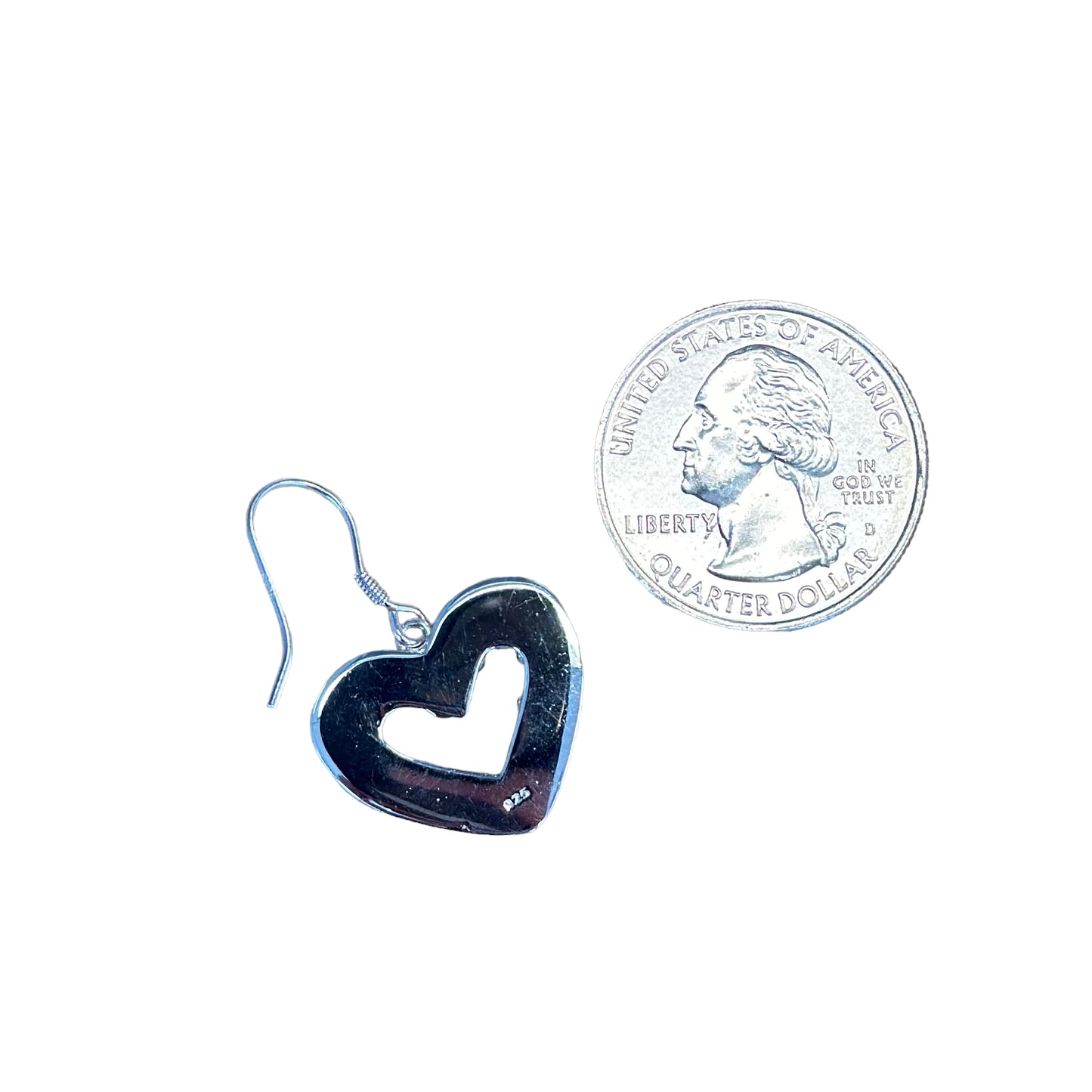 Sterling Silver Turquoise Heart Dangle Earrings