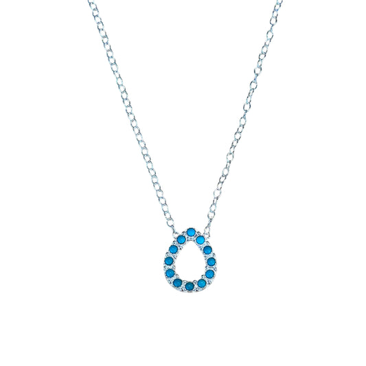 Sterling Silver Turquoise Drop Bar Style Necklace