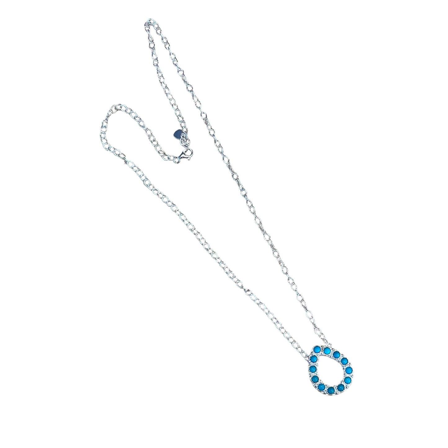Sterling Silver Turquoise Drop Bar Style Necklace