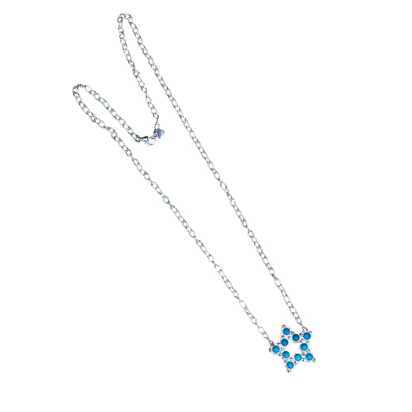 Sterling Silver Turquoise Star Bar Style Necklace