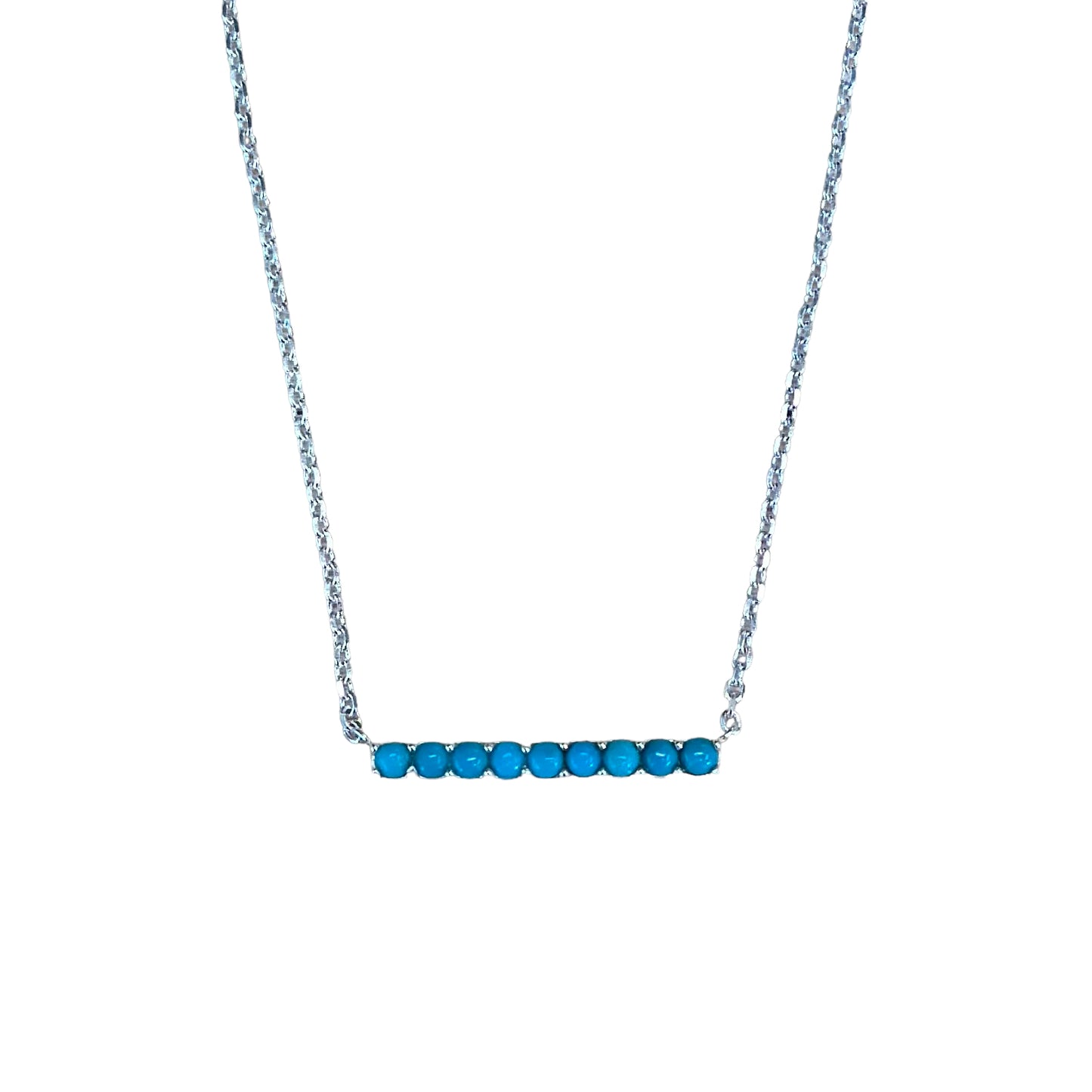 Sterling Silver Turquoise Bar Necklace