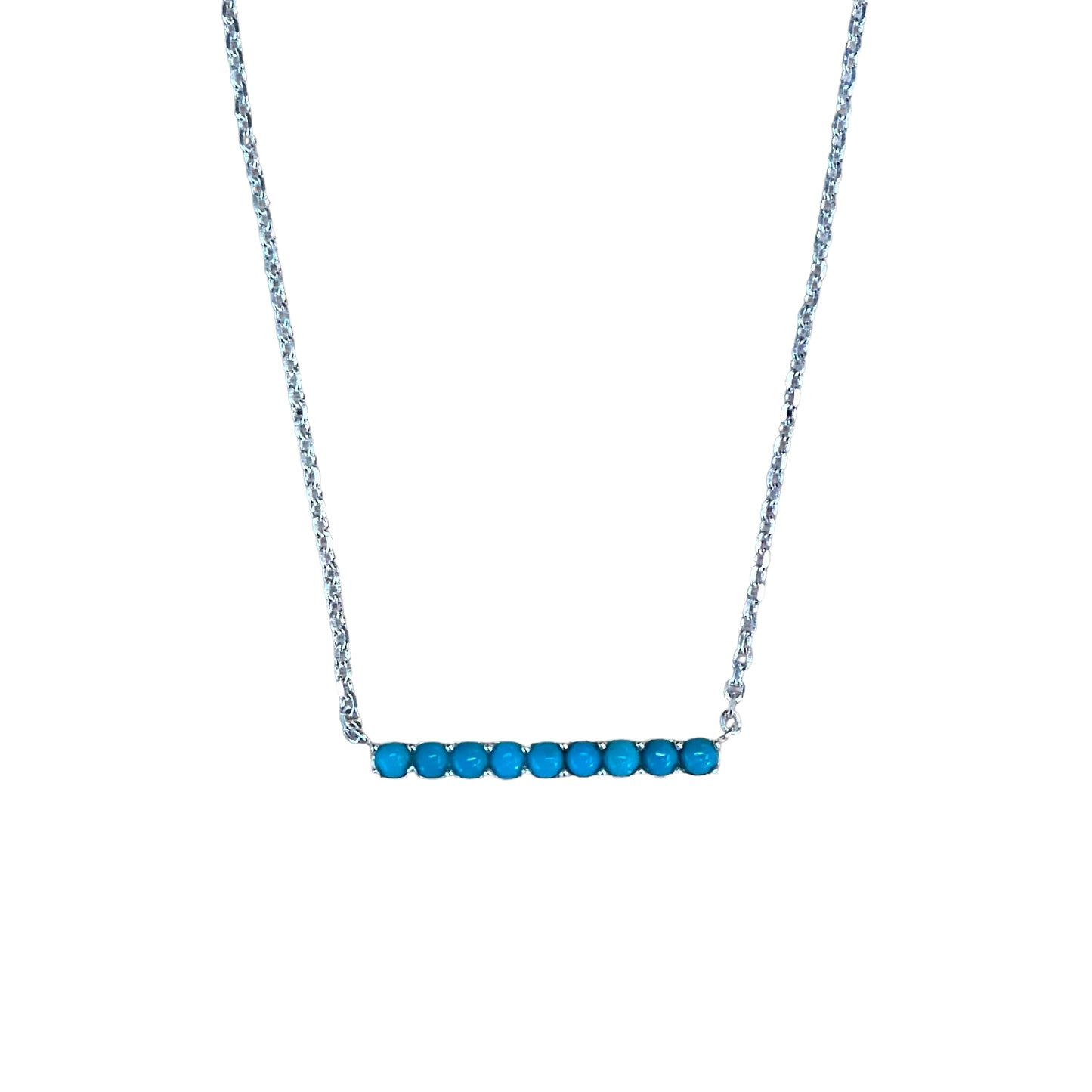 Sterling Silver Turquoise Bar Necklace