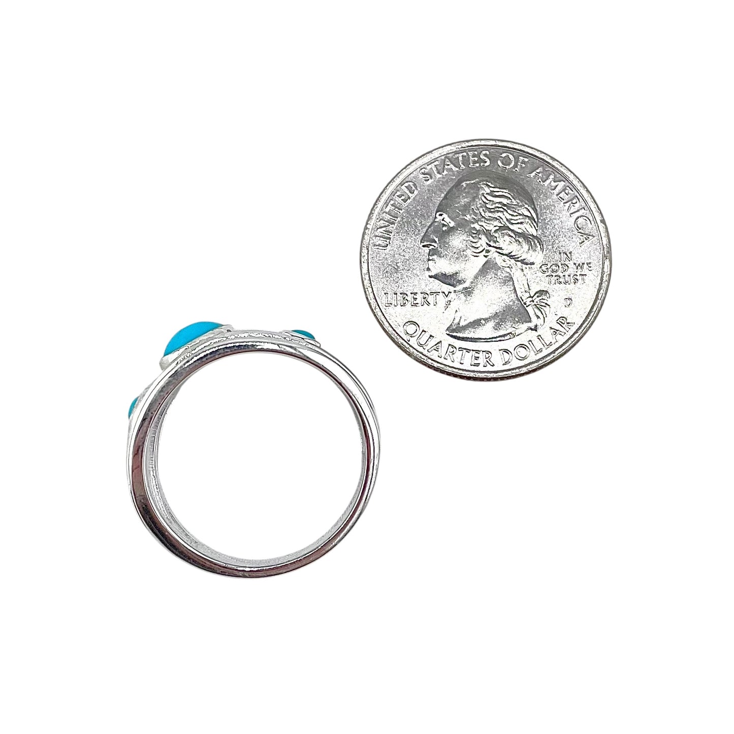 Sterling Silver 3-Stone Turquoise Ring