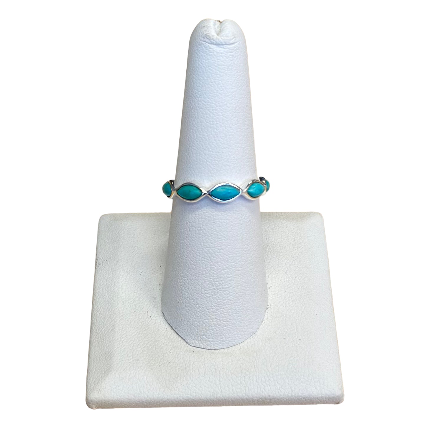 Turquoise 5-Stone Marquise Ring Sterling Silver