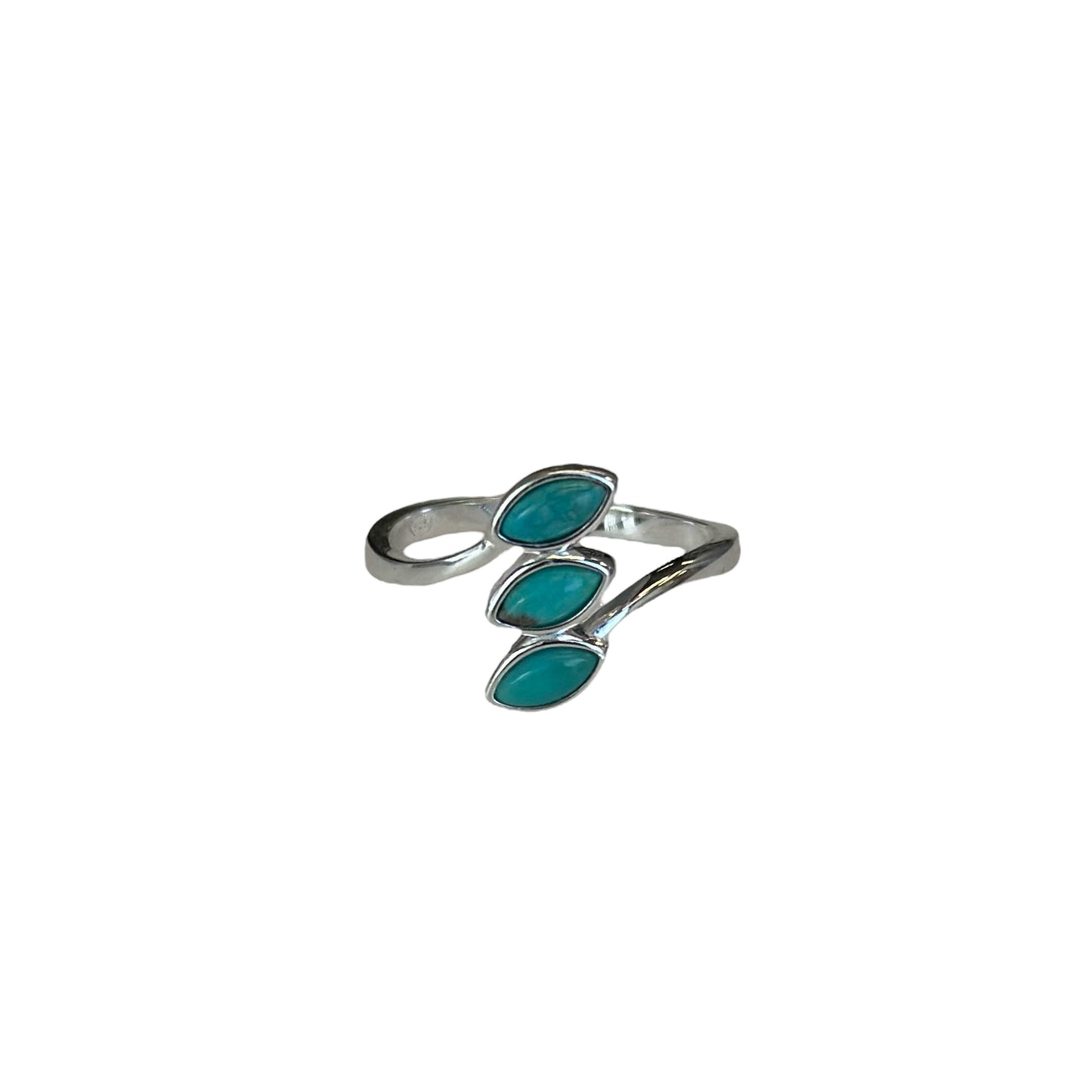 Sterling Silver 3-Stone Turquoise Ring