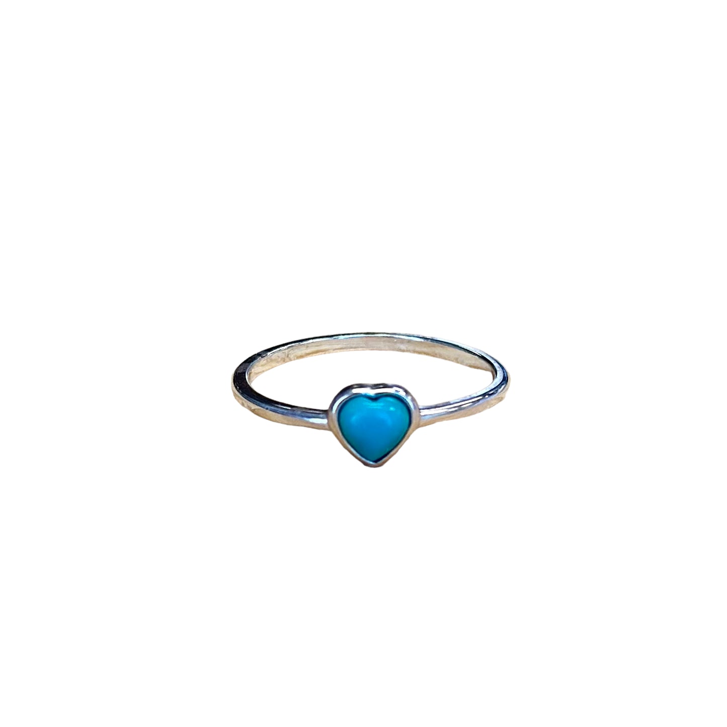 Turquoise Heart Ring Sterling Silver