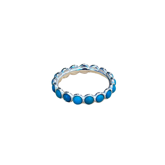 Sterling Silver Turquoise Eternity Band Ring