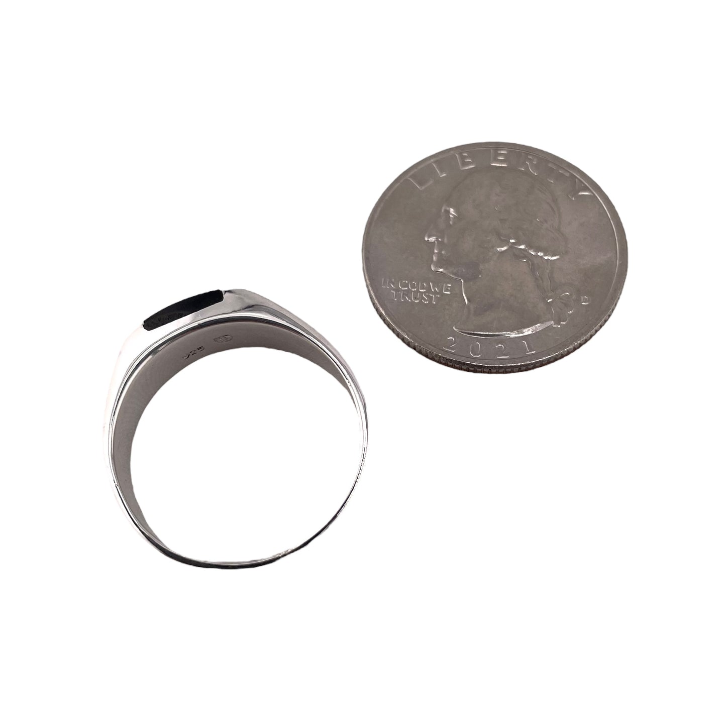 Black Onyx Stone Ring Sterling Silver