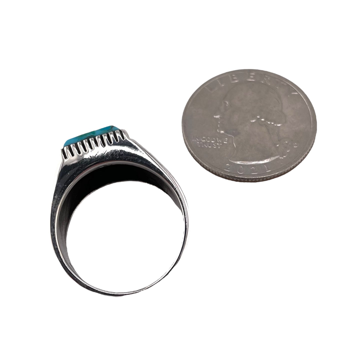 Turquoise Stone Ring Sterling Silver