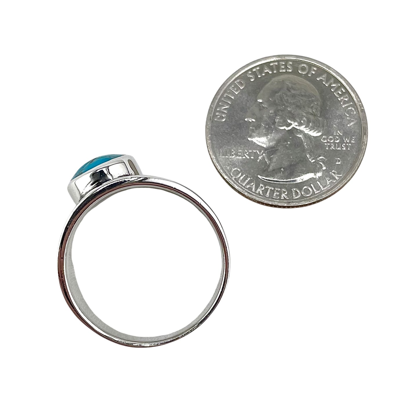 Turquoise Oval Stone Sunshine Ring Sterling Silver