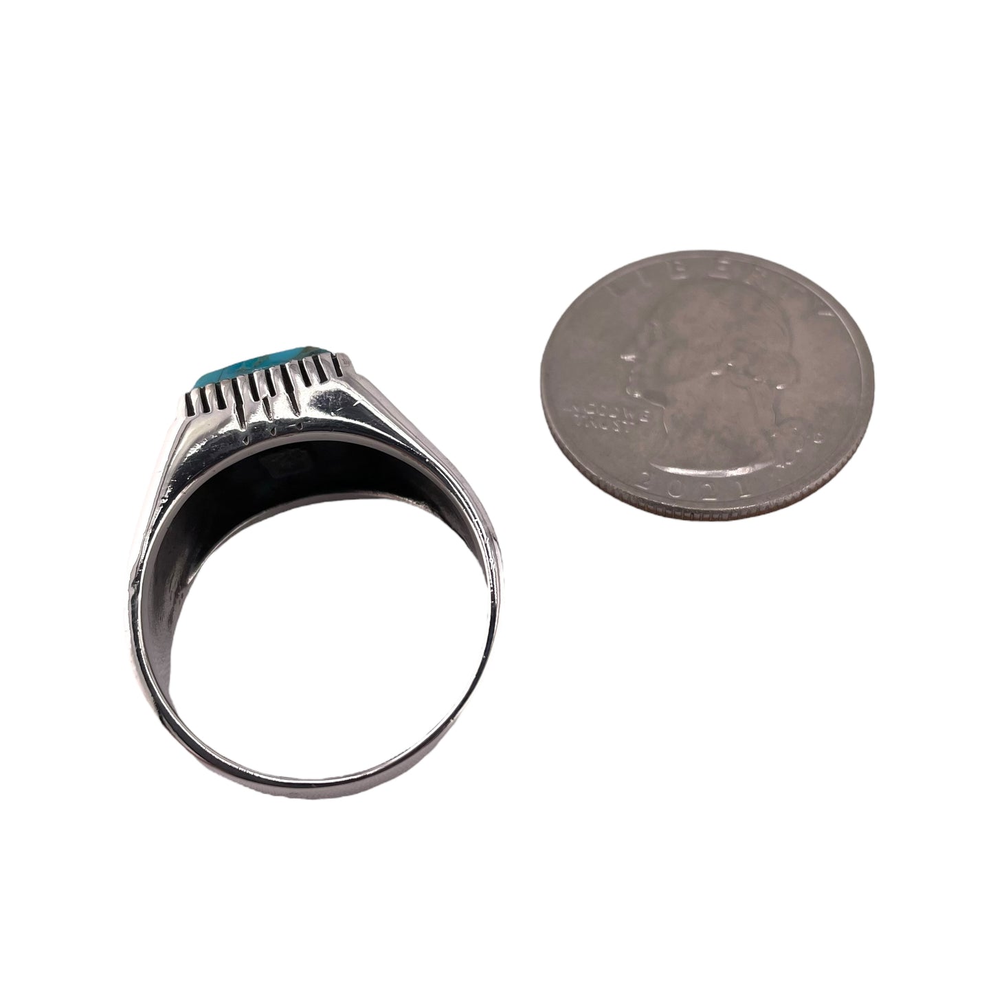 Turquoise Stone Ring Sterling Silver