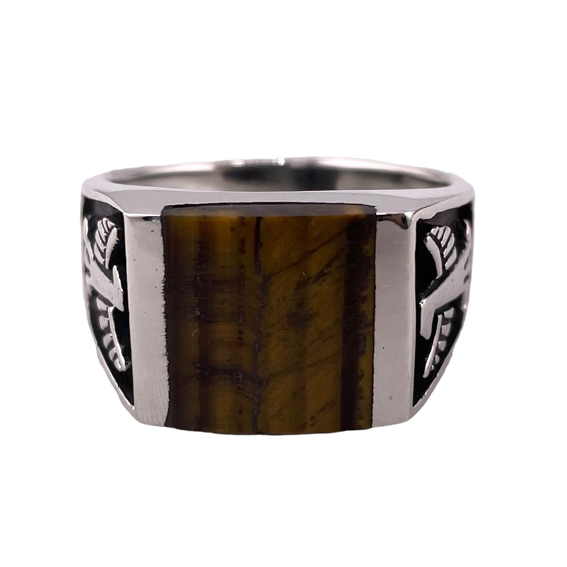 Tiger Eye Stone Ring Sterling Silver