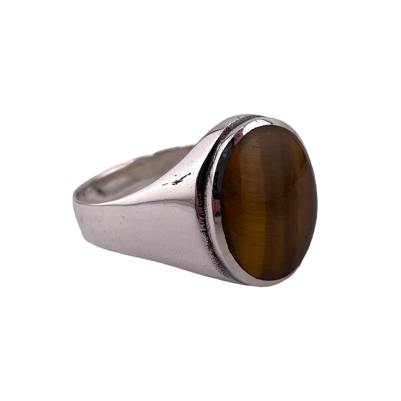 Tiger Eye Stone Ring Sterling Silver