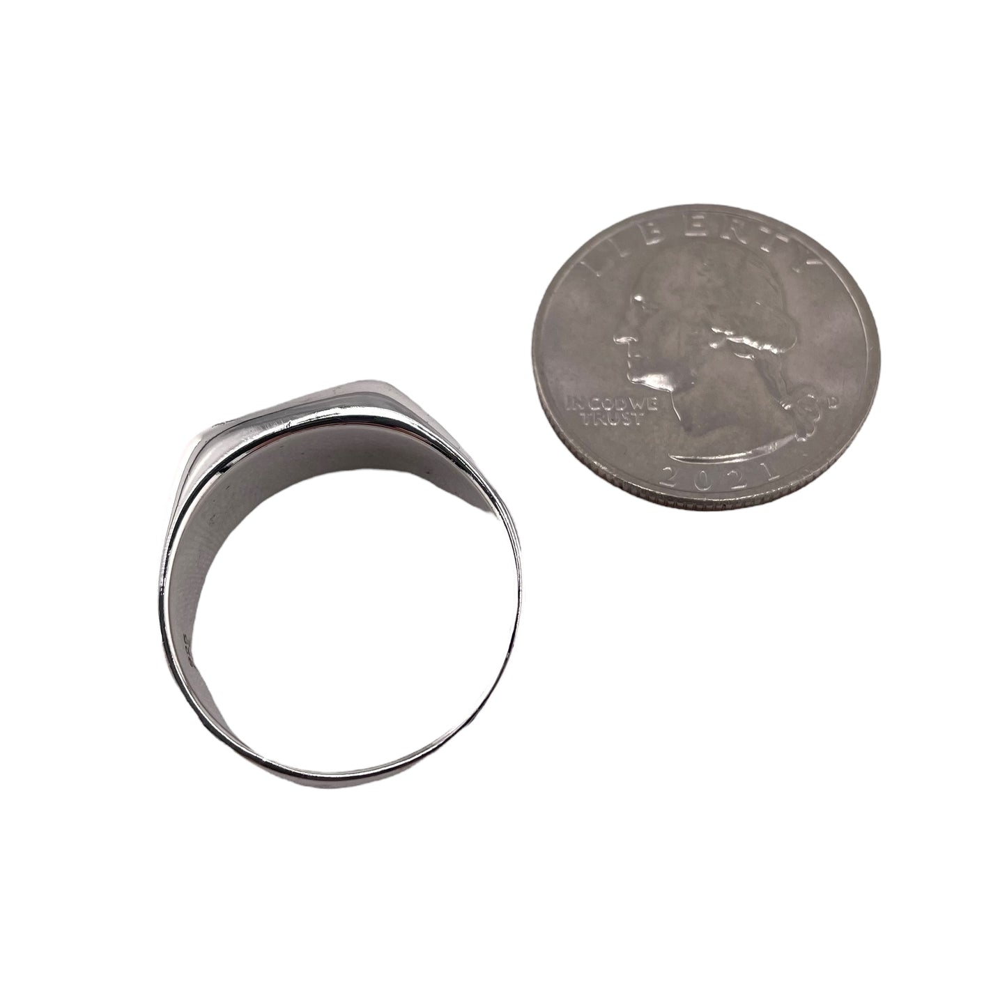 Turquoise Inlay Rectangle Stone Ring Sterling Silver