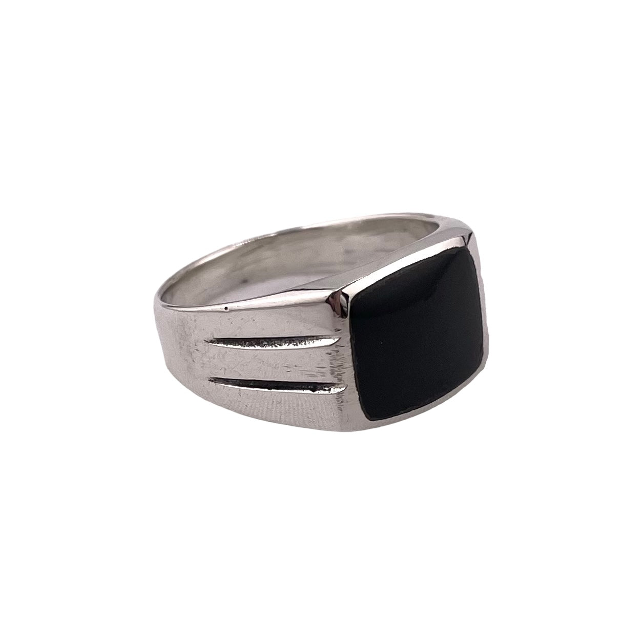 Black Onyx Stone Ring Sterling Silver