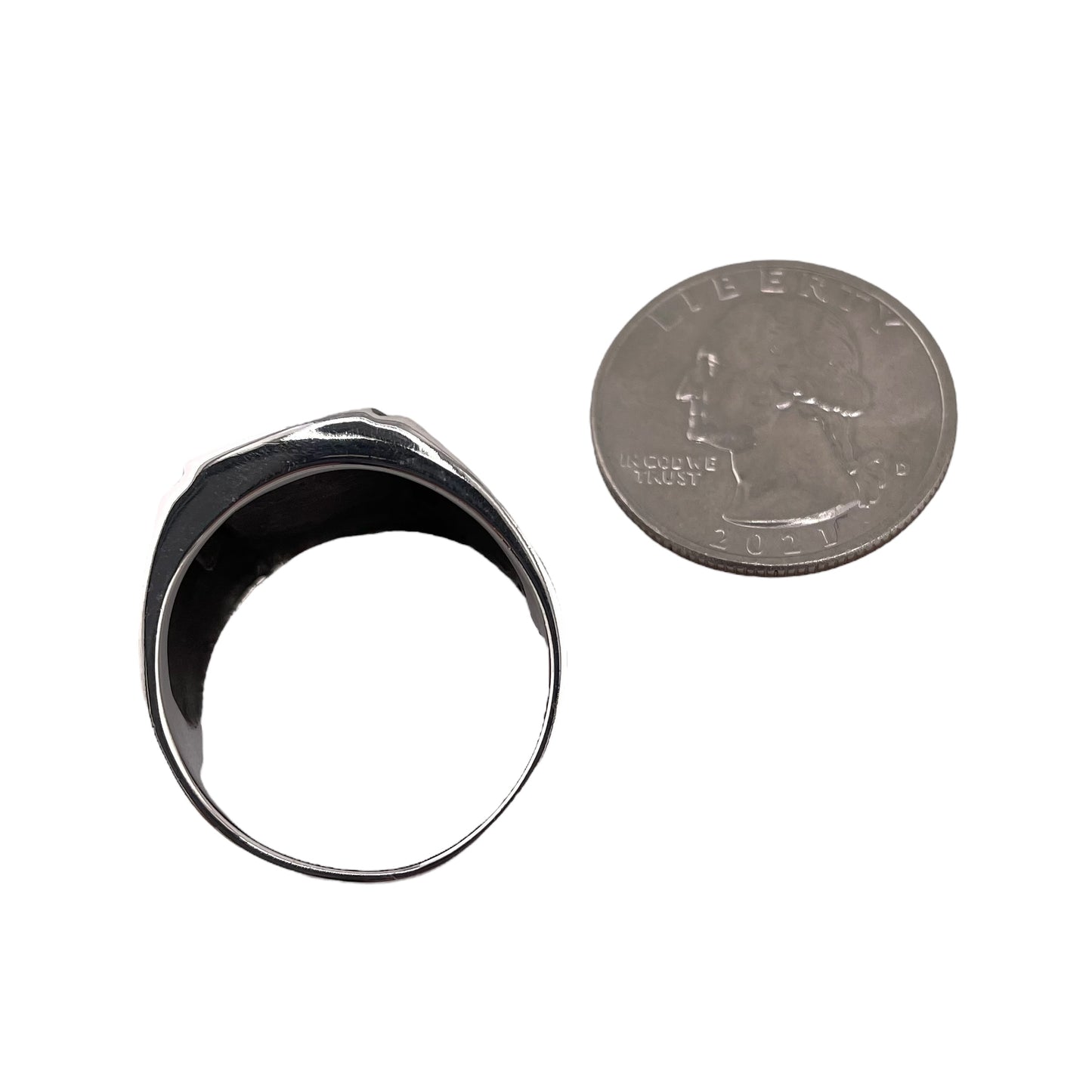 Black Onyx Stone Thunderbird Mens Ring Sterling Silver