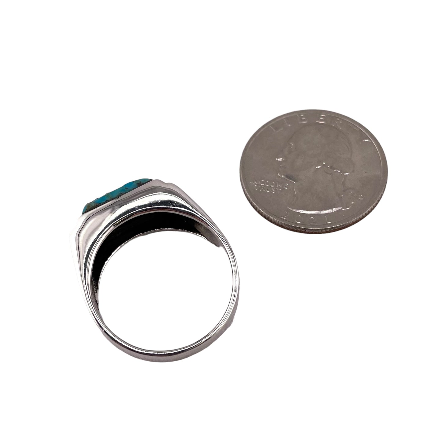 Turquoise Stone Ring Sterling Silver