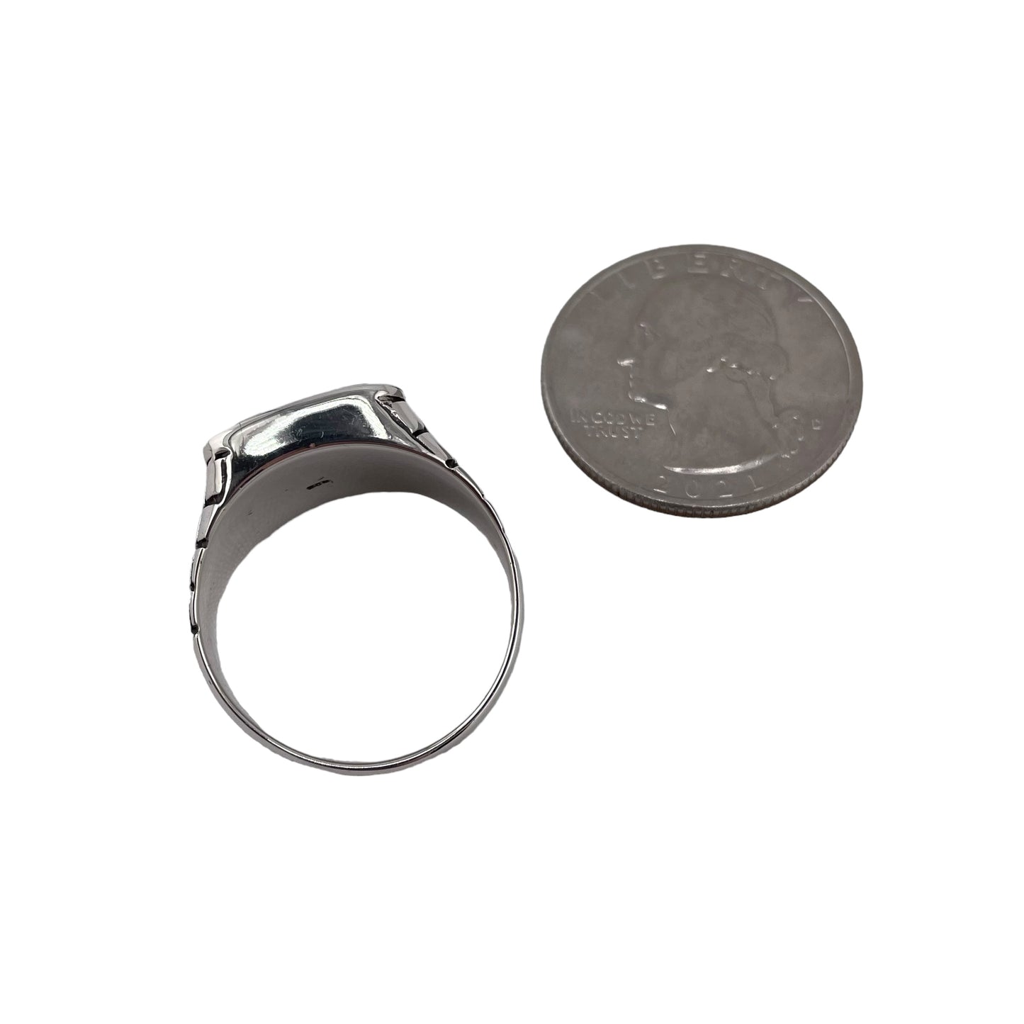 Black Onyx Stone Square Ring Sterling Silver