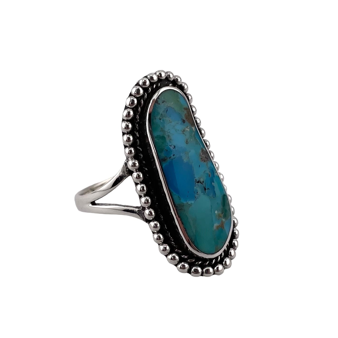 Turquoise Stone Ring Sterling Silver