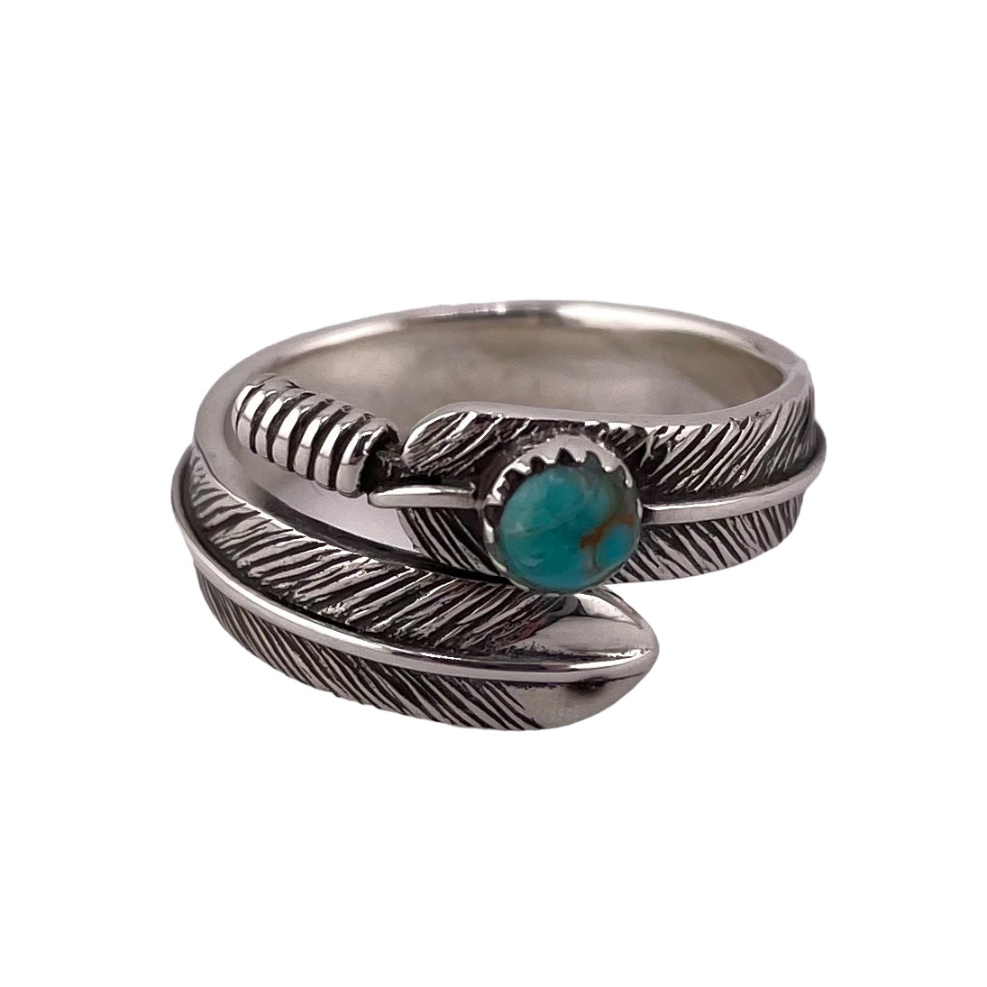 Feather Turquoise Stone Ring Sterling Silver – Select Lines Int'l