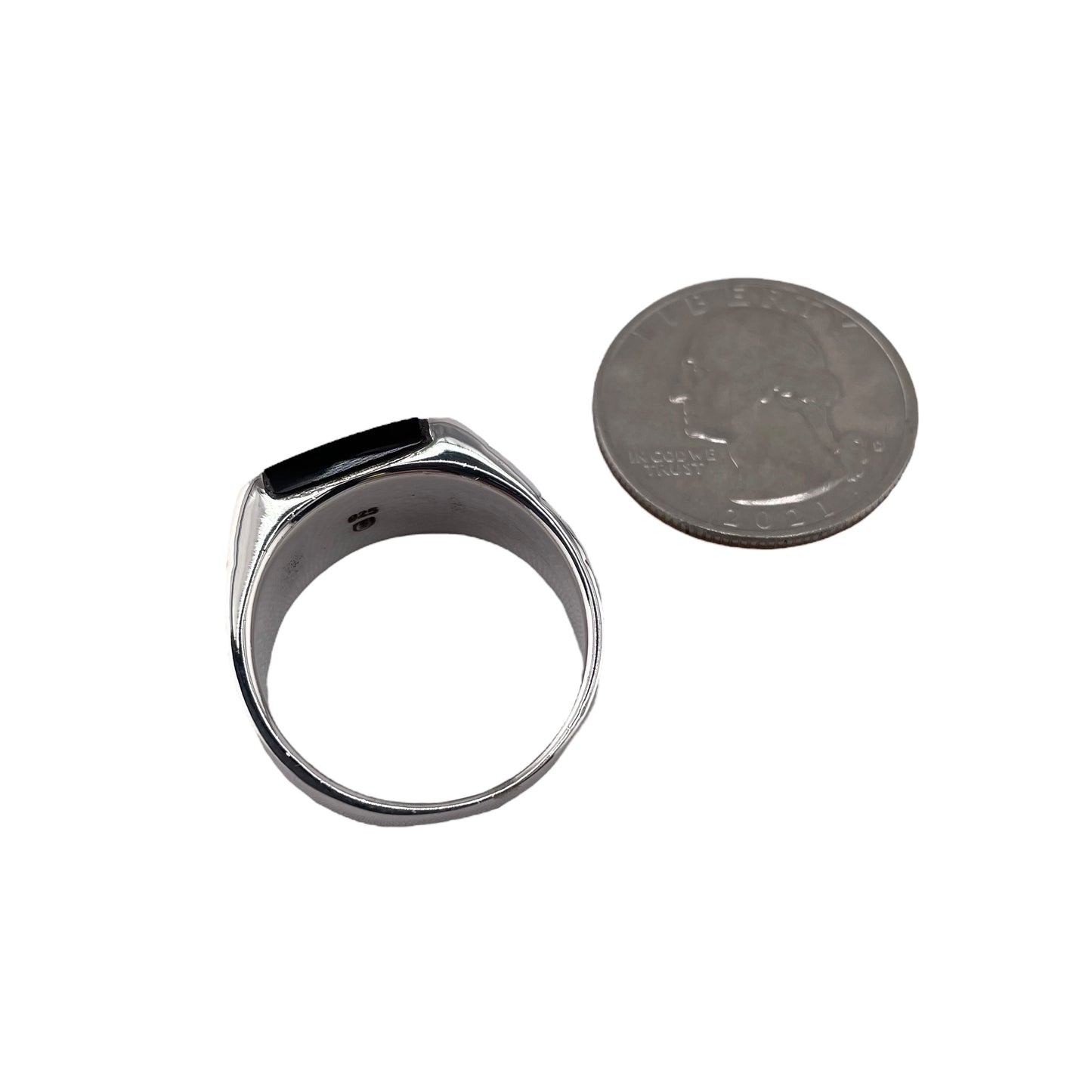 Black Onyx Stone Ring Sterling Silver