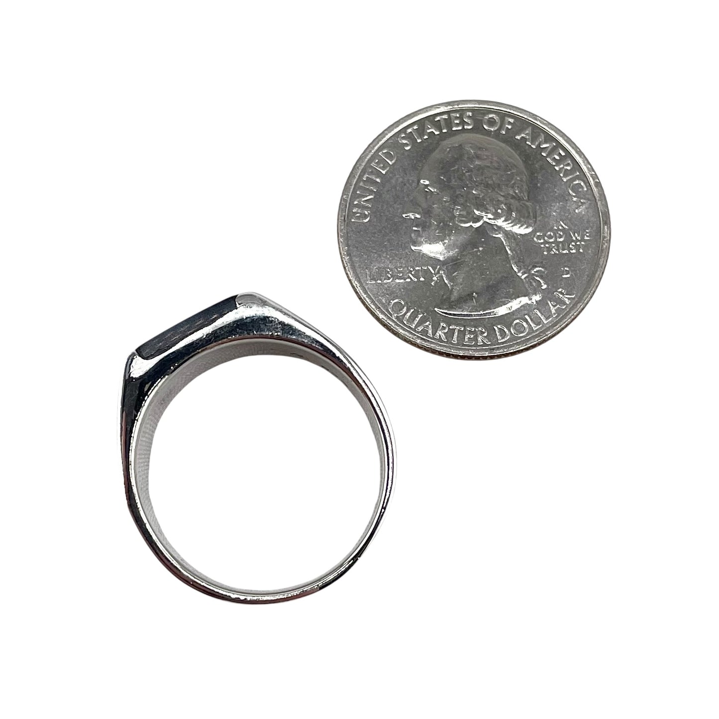 Black Onyx Square Stone Ring Sterling Silver
