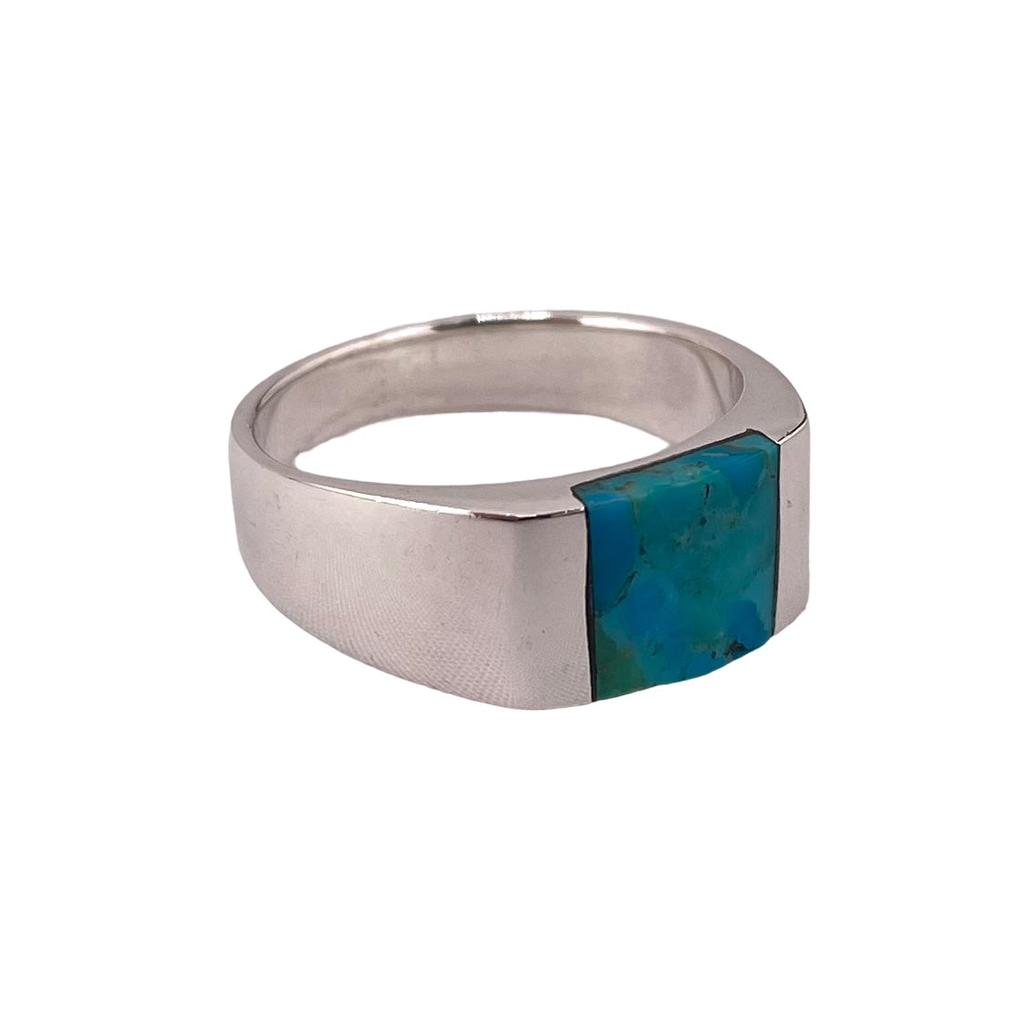 Turquoise Square Stone Ring Sterling Silver
