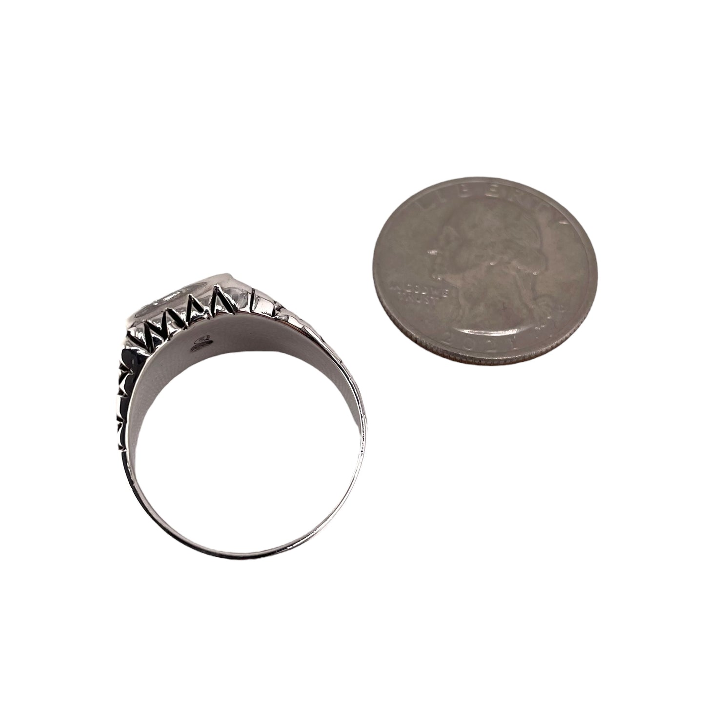 Tiger Eye Square Stone Ring Sterling Silver