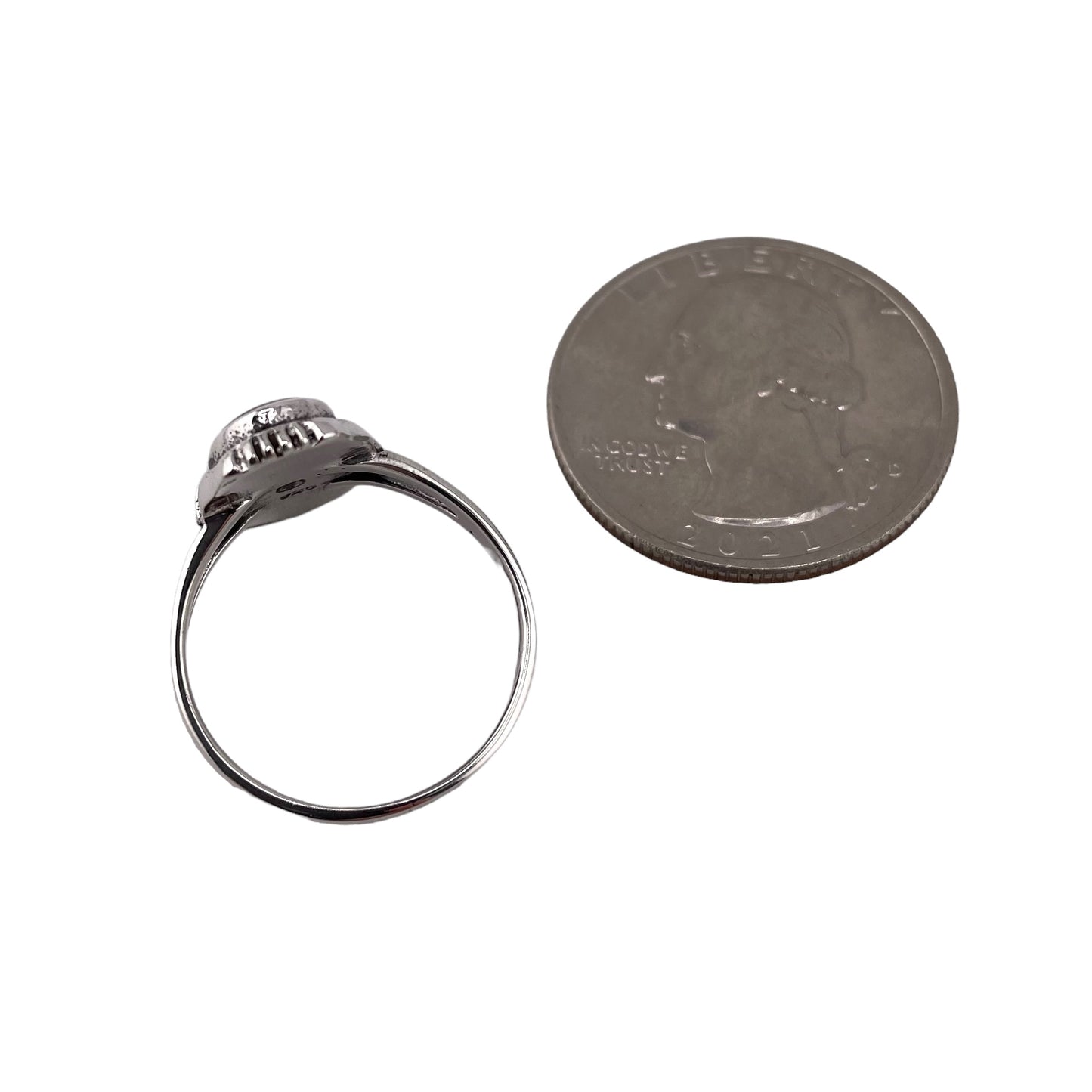 Tiger Eye Oval Stone Ring Sterling Silver