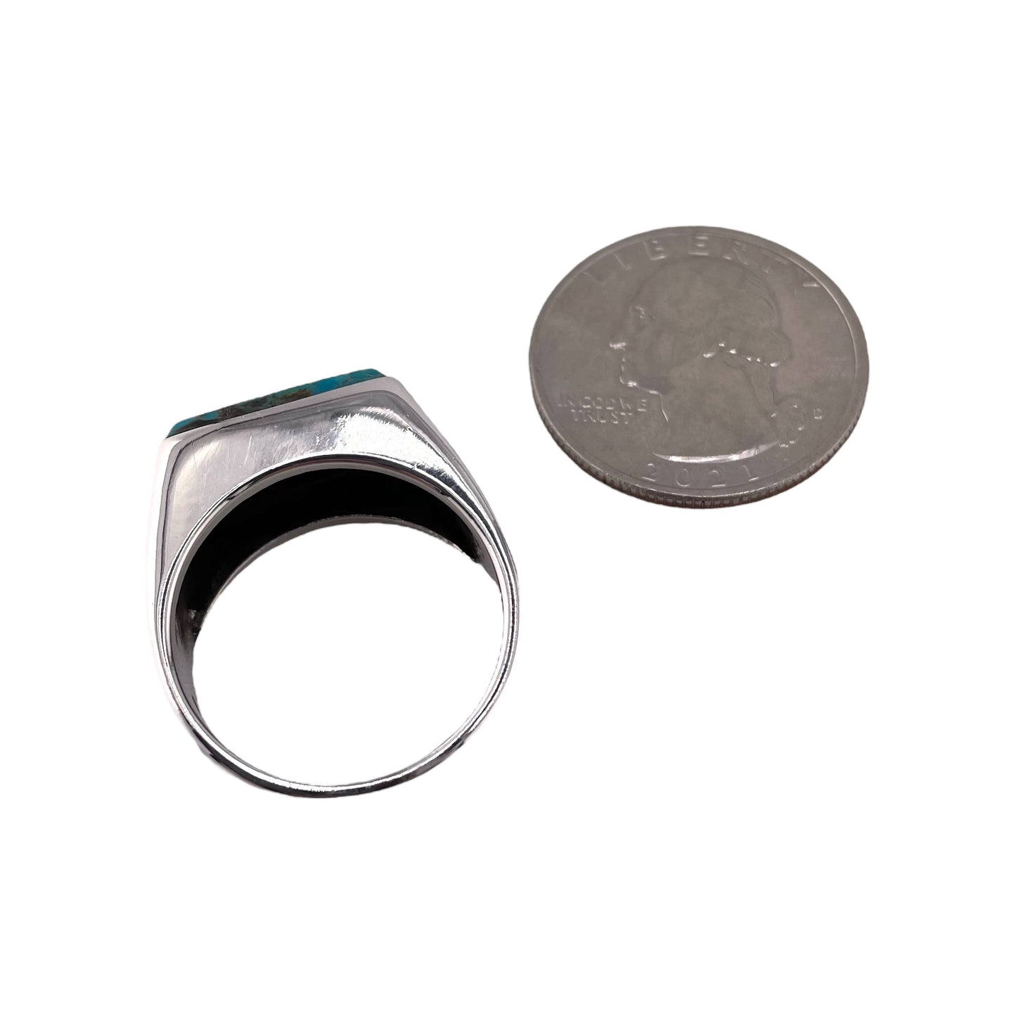 Turquoise Stone Ring Sterling Silver