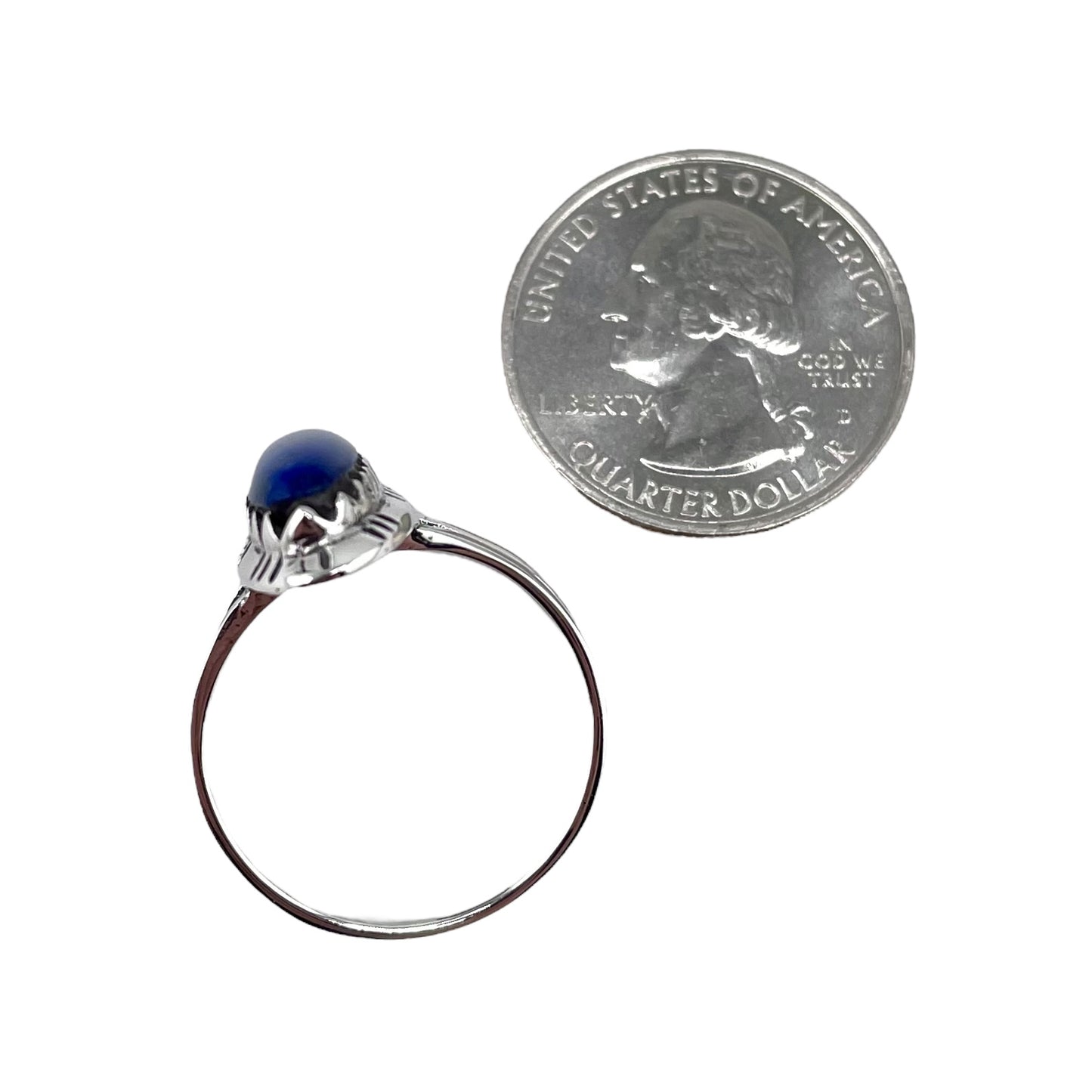 Lapis Stone Oval Ring Sterling Silver