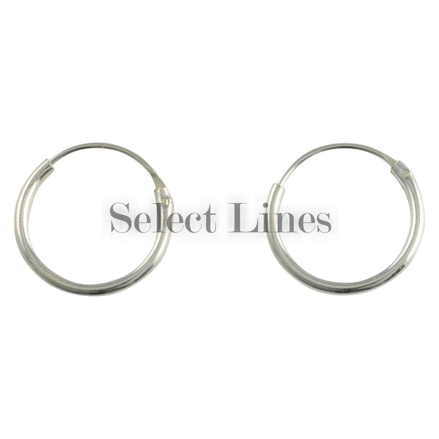 Round Endless Hoop Earrings 1.2mm Sterling Silver