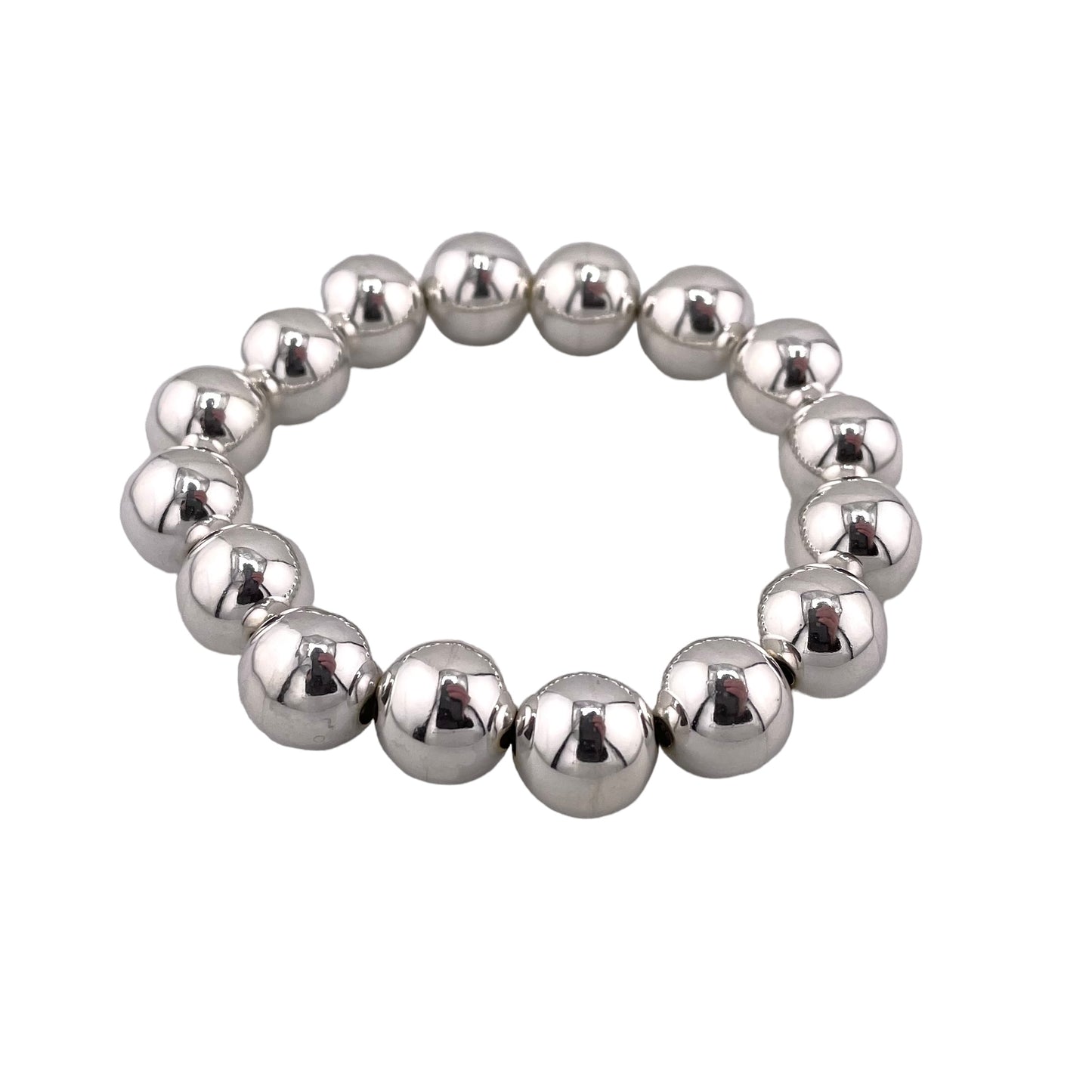 Bead Stretch Bracelet Sterling Silver Available in 3mm to 12mm