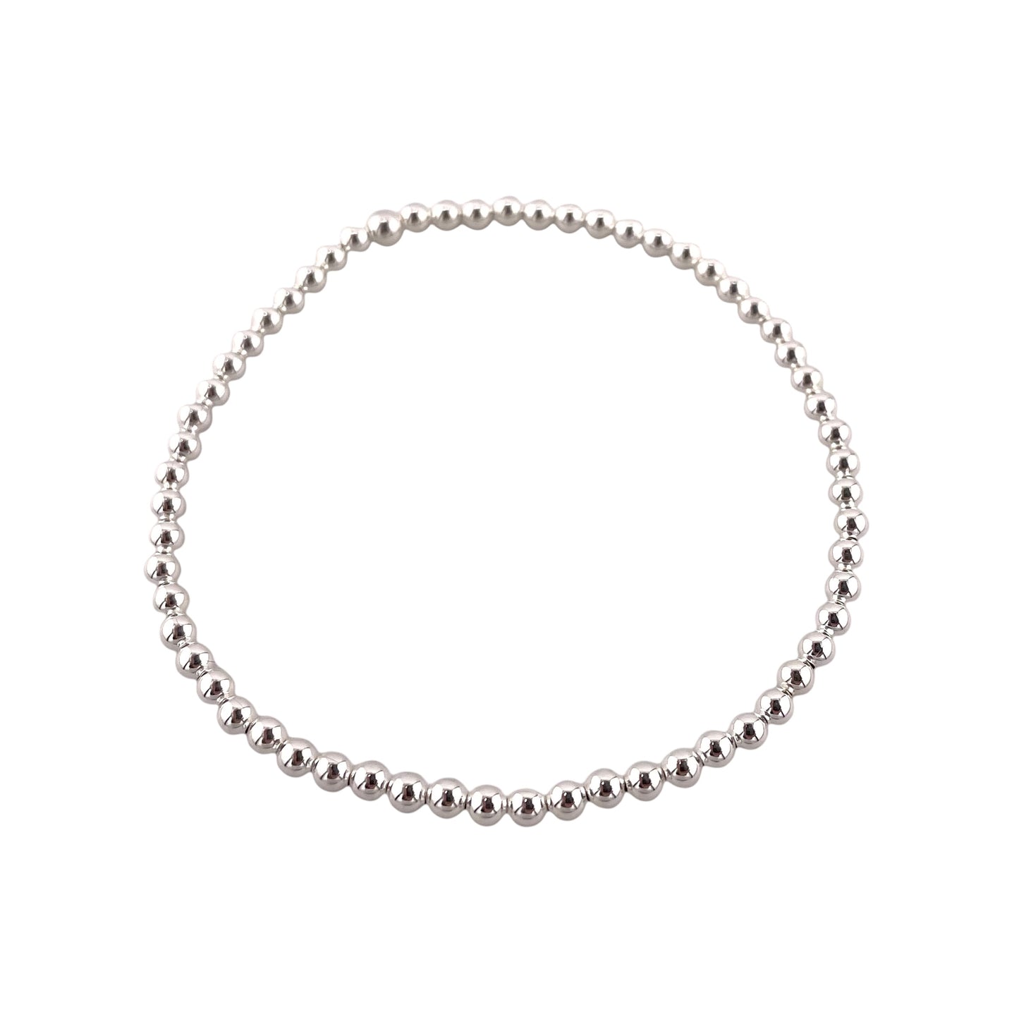 Bead Stretch Bracelet Sterling Silver Available in 3mm to 12mm