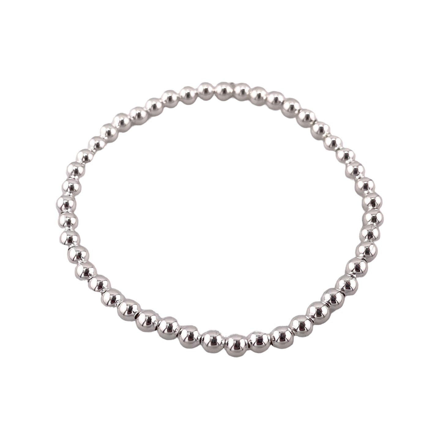 Bead Stretch Bracelet Sterling Silver Available in 3mm to 12mm