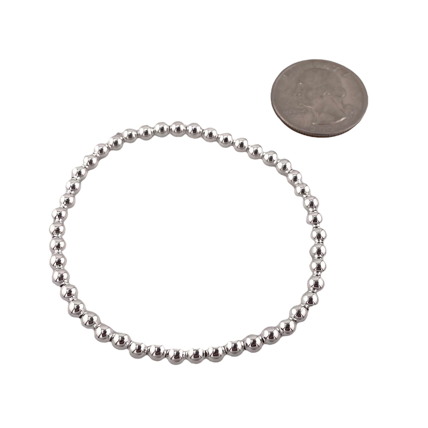 Bead Stretch Bracelet Sterling Silver Available in 3mm to 12mm