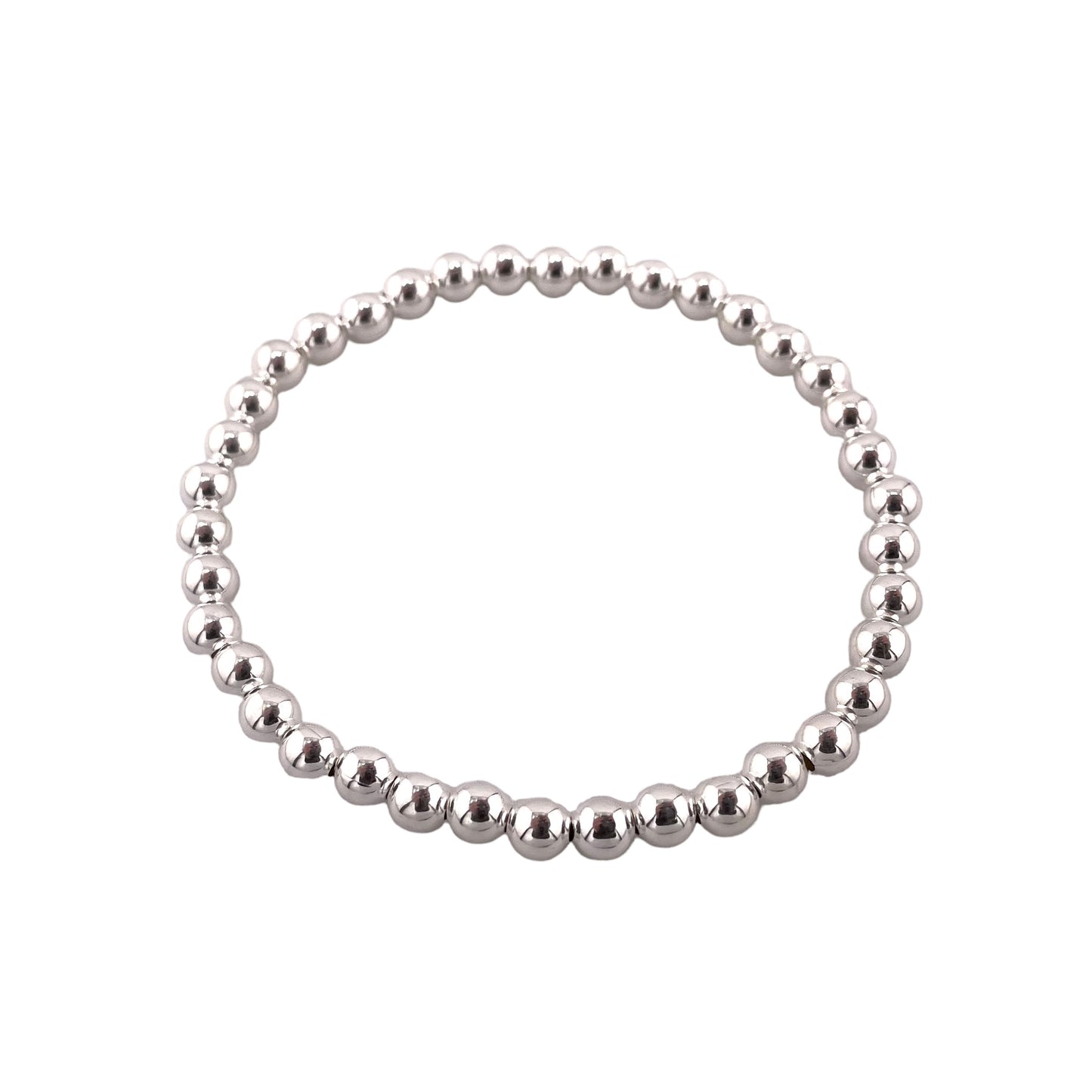 Bead Stretch Bracelet Sterling Silver Available in 3mm to 12mm