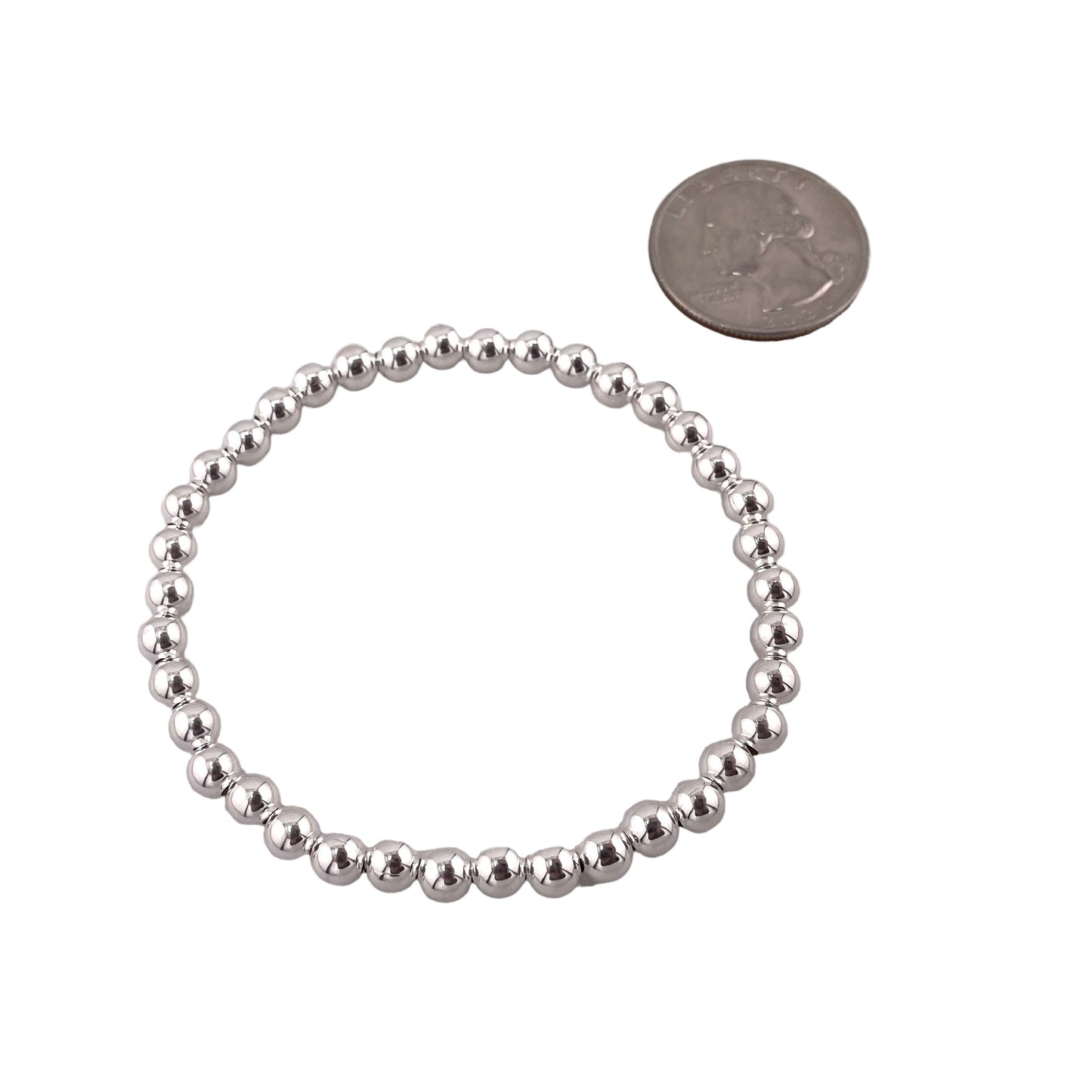 Bead Stretch Bracelet Sterling Silver Available in 3mm to 12mm