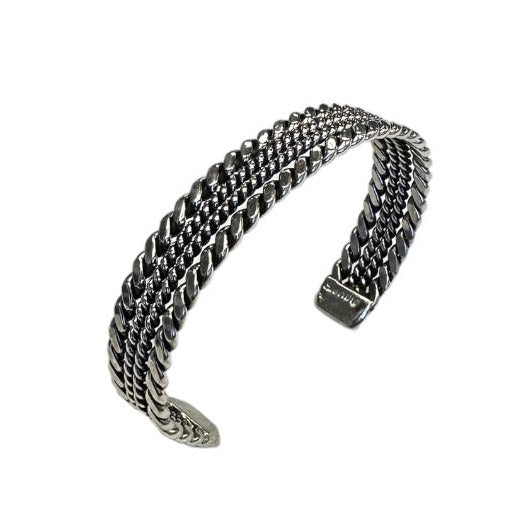 Elaine Tahe Sterling Silver Navajo Twisted Rope Baby Bracelet
