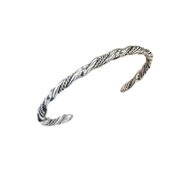 Elaine Tahe Sterling Silver Navajo Twist Baby Bracelet