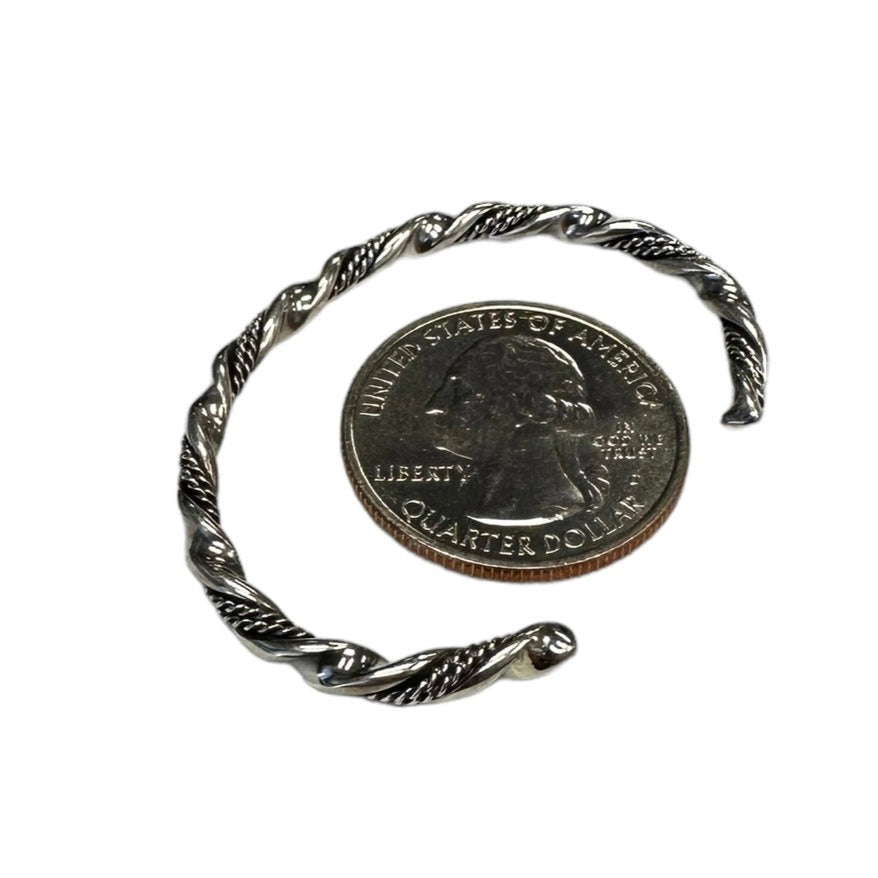 Elaine Tahe Sterling Silver Navajo Twist Baby Bracelet