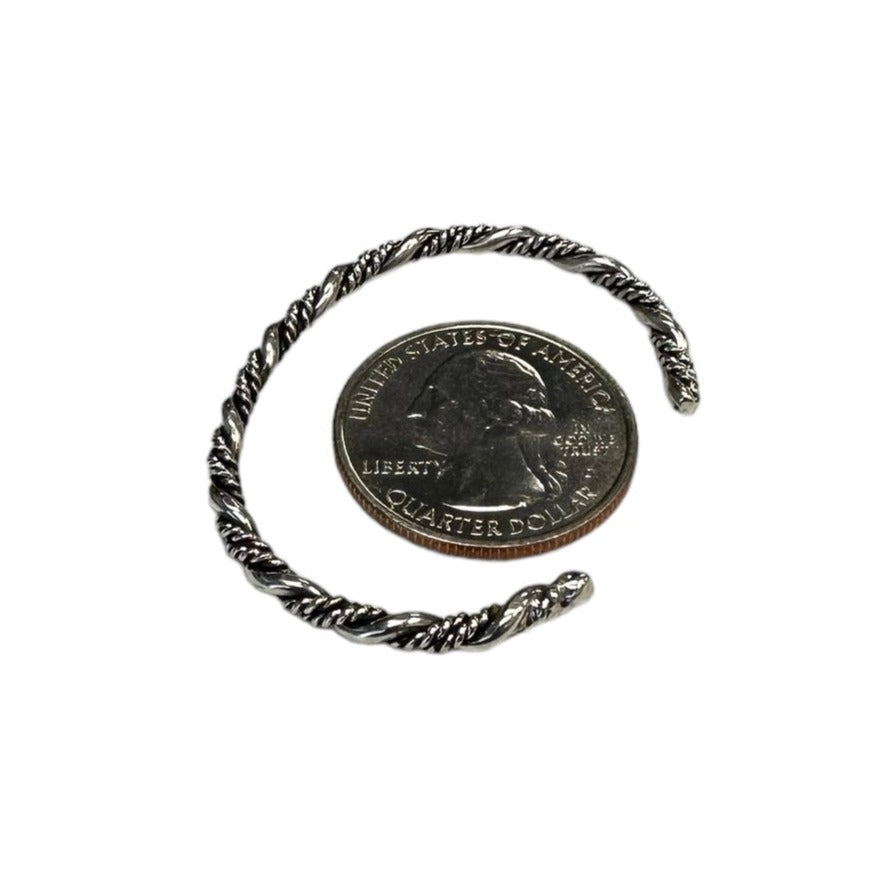 Elaine Tahe Sterling Silver Navajo Twist Baby Bracelet